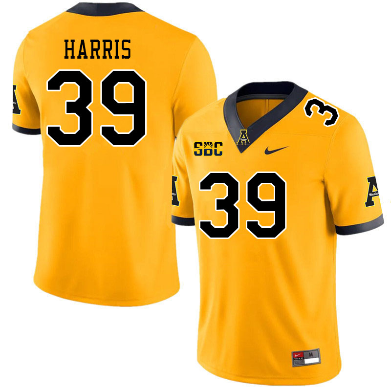 Men #39 Tony Harris Appalachian State Mountaineers College Football Jerseys Stitched Sale-Gold